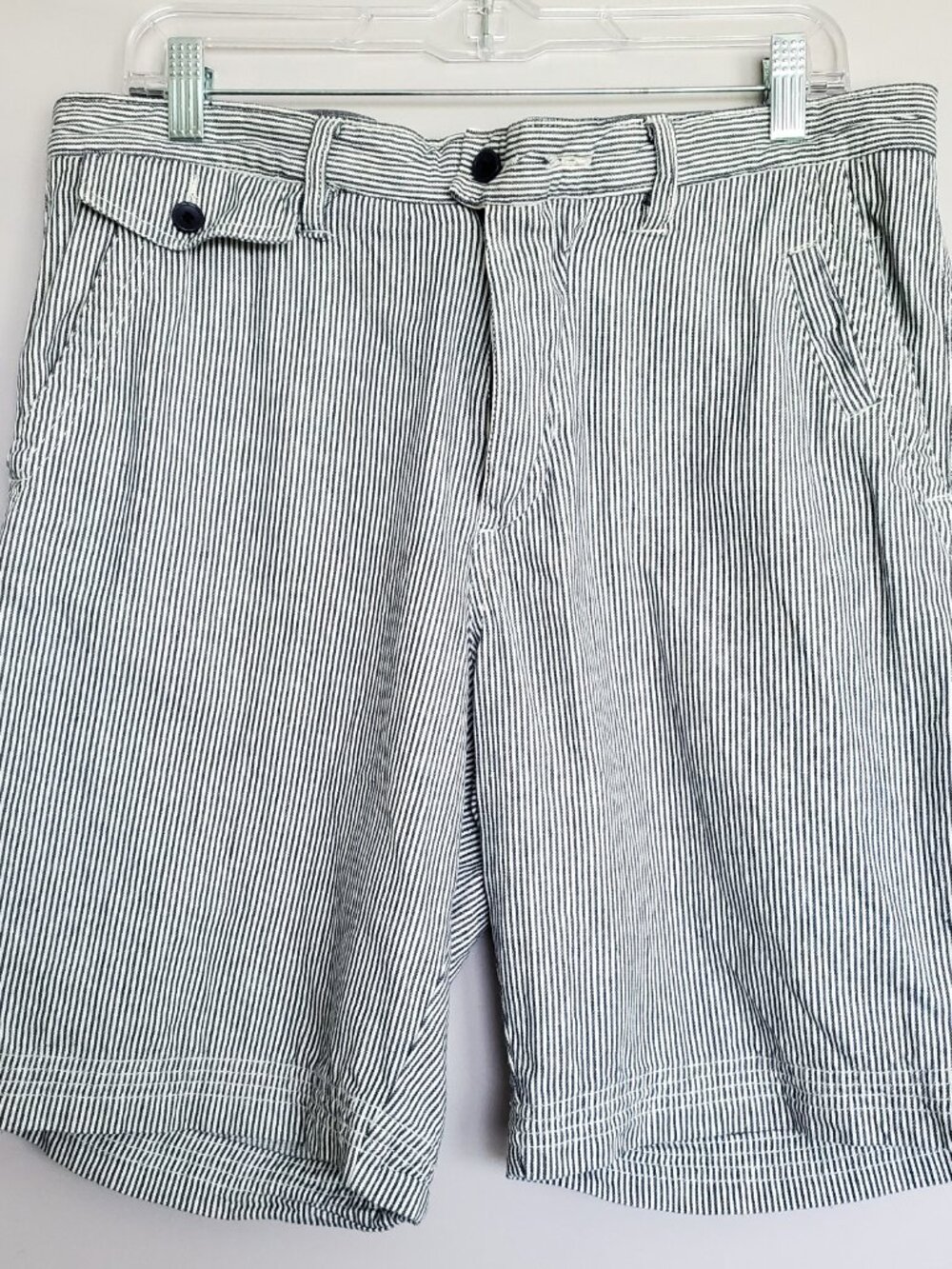 CPT Cockpit USA Aviation Shorts 33x9 Blue White Stripe Sky Nautical Preppy
